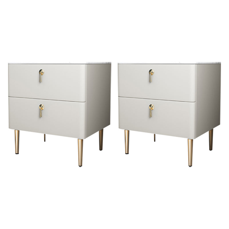 Klassischer Glamakzenttisch Nachttisch Stein Nachttschrank mit Schubladen