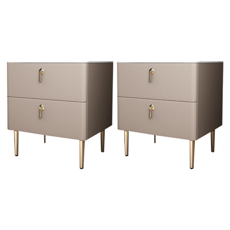 Klassischer Glamakzenttisch Nachttisch Stein Nachttschrank mit Schubladen