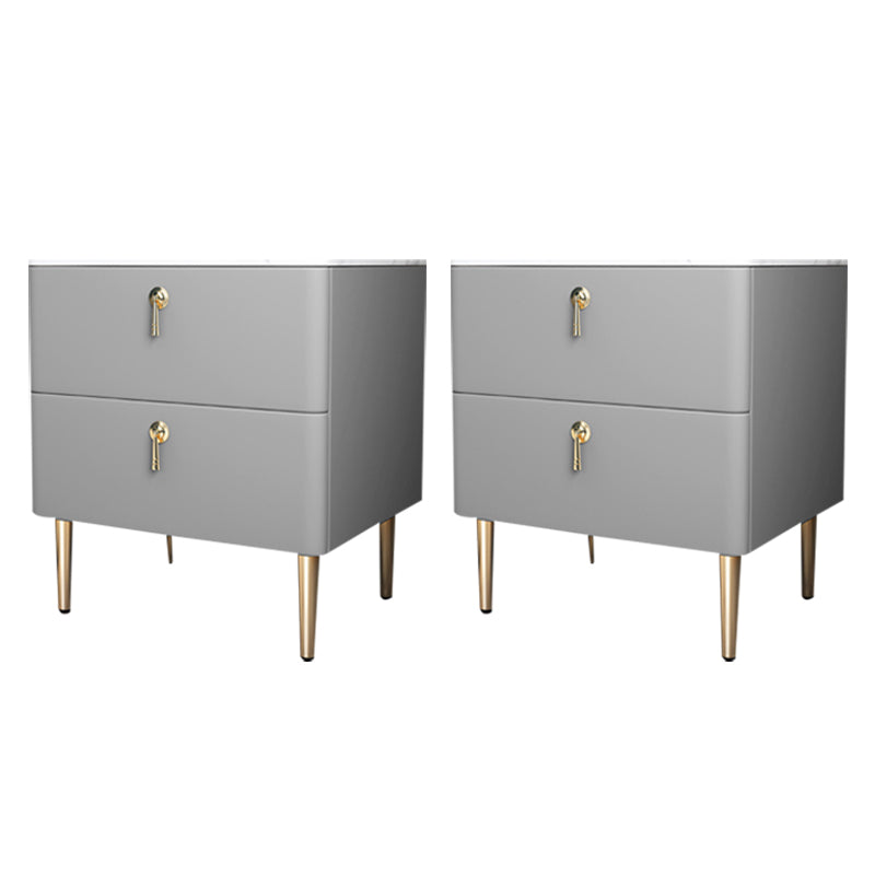 Klassischer Glamakzenttisch Nachttisch Stein Nachttschrank mit Schubladen