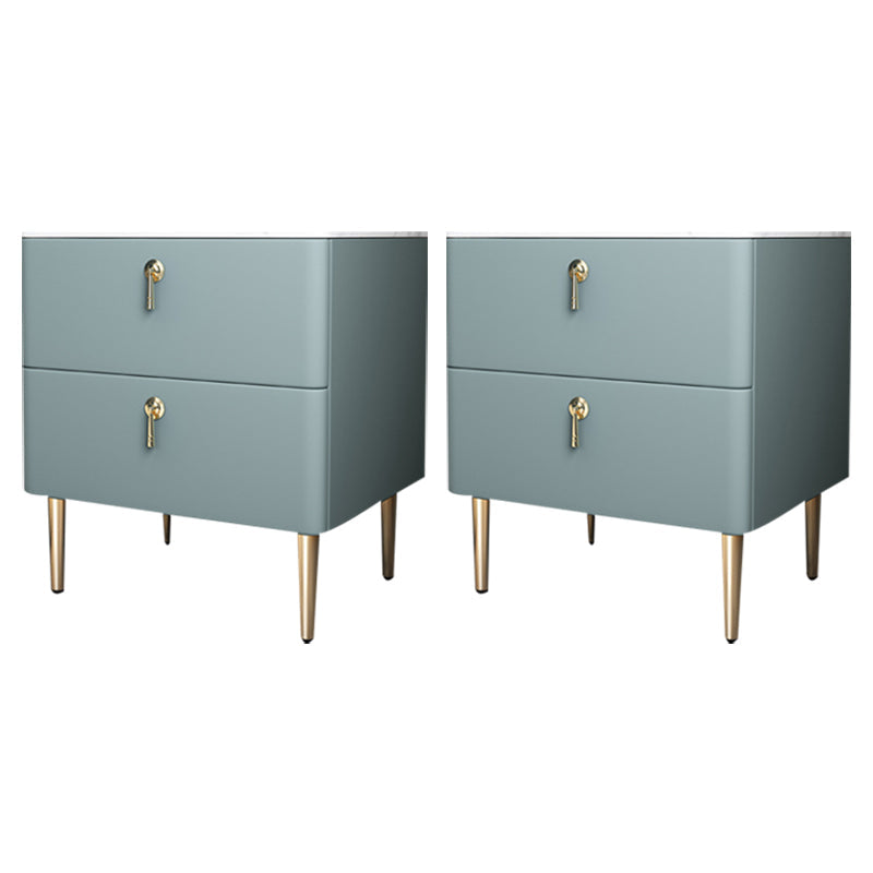 Klassischer Glamakzenttisch Nachttisch Stein Nachttschrank mit Schubladen