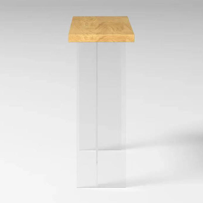 Rectangle Solid Wood Bar Height Table Contemporary Acrylic Double Pedestal Bar Table Clearhalo 'Bar Furniture' 'Bar Tables' 'bar_tables' 'furn' 'furn_bar_tables' 'Furniture' 'Kitchen & Dining Furniture' 6779761
