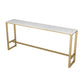 White Faux Marble Bar Height Table Glam Rectangle Bar Dining Table