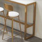 White Faux Marble Bar Height Table Glam Rectangle Bar Dining Table