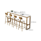 Weißer Faux Marmorstangenhöhe Tisch Glam Rechteck Stange Esstisch