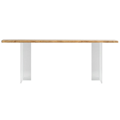 Rectangle Ash Solid Wood Bar Dining Table Double Pedestal Bar Table for Living Room Without Chairs Clearhalo 'Bar Furniture' 'Bar Tables' 'bar_tables' 'furn' 'furn_bar_tables' 'Furniture' 'Kitchen & Dining Furniture' 6779791