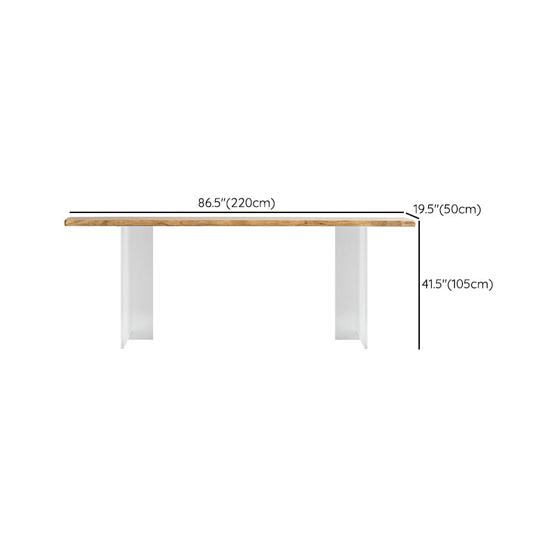 Rectangle Ash Solid Wood Bar Dining Table Double Pedestal Bar Table for Living Room Clearhalo 'Bar Furniture' 'Bar Tables' 'bar_tables' 'furn' 'furn_bar_tables' 'Furniture' 'Kitchen & Dining Furniture' 6779797