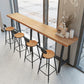 Tavolo da Bar Rettangolare in Metallo e Legno Tavolo da Bar ad Altezza con Base su Trespolo per Sala da Pranzo