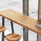 Tavolo da Bar Rettangolare in Metallo e Legno Tavolo da Bar ad Altezza con Base su Trespolo per Sala da Pranzo
