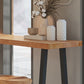 Tavolo da Bar Rettangolare in Metallo e Legno Tavolo da Bar ad Altezza con Base su Trespolo per Sala da Pranzo