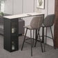 Modern Bistro Bar Table Sintered Stone Bar Table with Storage 47.2"L x 15.7"W x 41.3"H White Gold Without Chairs Clearhalo 'Bar Furniture' 'Bar Tables' 'bar_tables' 'furn' 'furn_bar_tables' 'Furniture' 'Kitchen & Dining Furniture' 6779872
