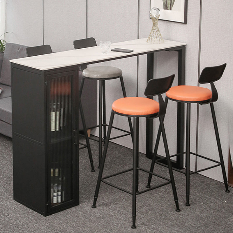Modern Bistro Bar Table Sintered Stone Bar Table with Storage Clearhalo 'Bar Furniture' 'Bar Tables' 'bar_tables' 'furn' 'furn_bar_tables' 'Furniture' 'Kitchen & Dining Furniture' 6779880