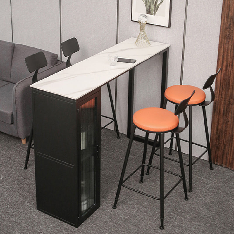 Modern Bistro Bar Table Sintered Stone Bar Table with Storage Clearhalo 'Bar Furniture' 'Bar Tables' 'bar_tables' 'furn' 'furn_bar_tables' 'Furniture' 'Kitchen & Dining Furniture' 6779881