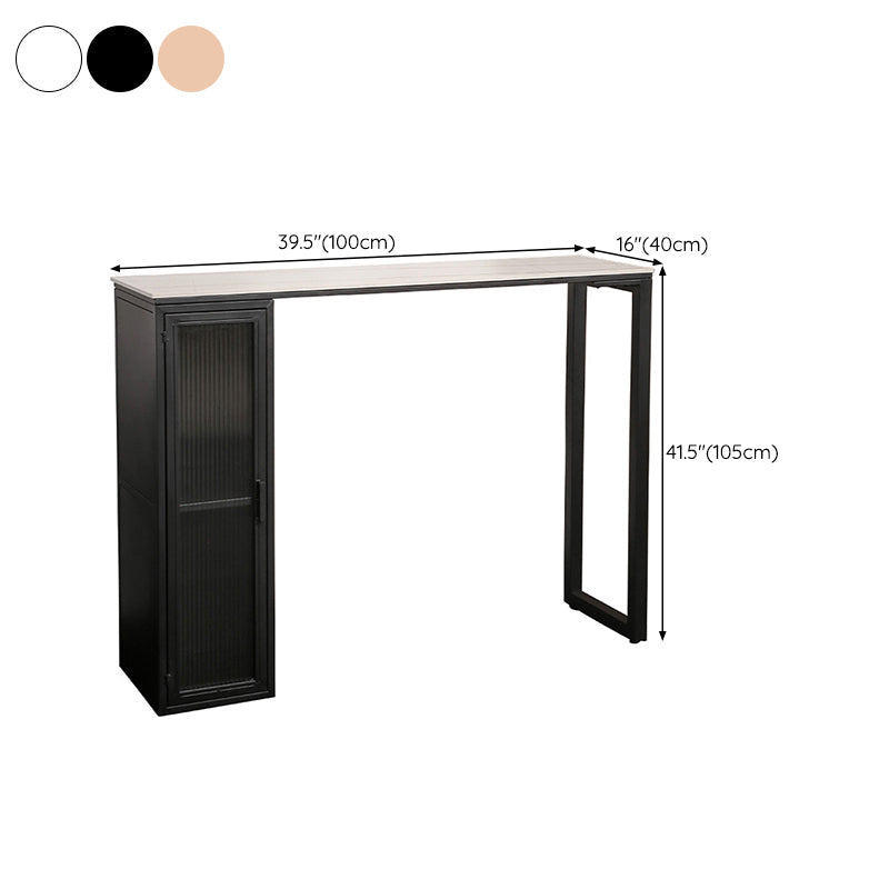 Modern Bistro Bar Table Sintered Stone Bar Table with Storage Clearhalo 'Bar Furniture' 'Bar Tables' 'bar_tables' 'furn' 'furn_bar_tables' 'Furniture' 'Kitchen & Dining Furniture' 6779882