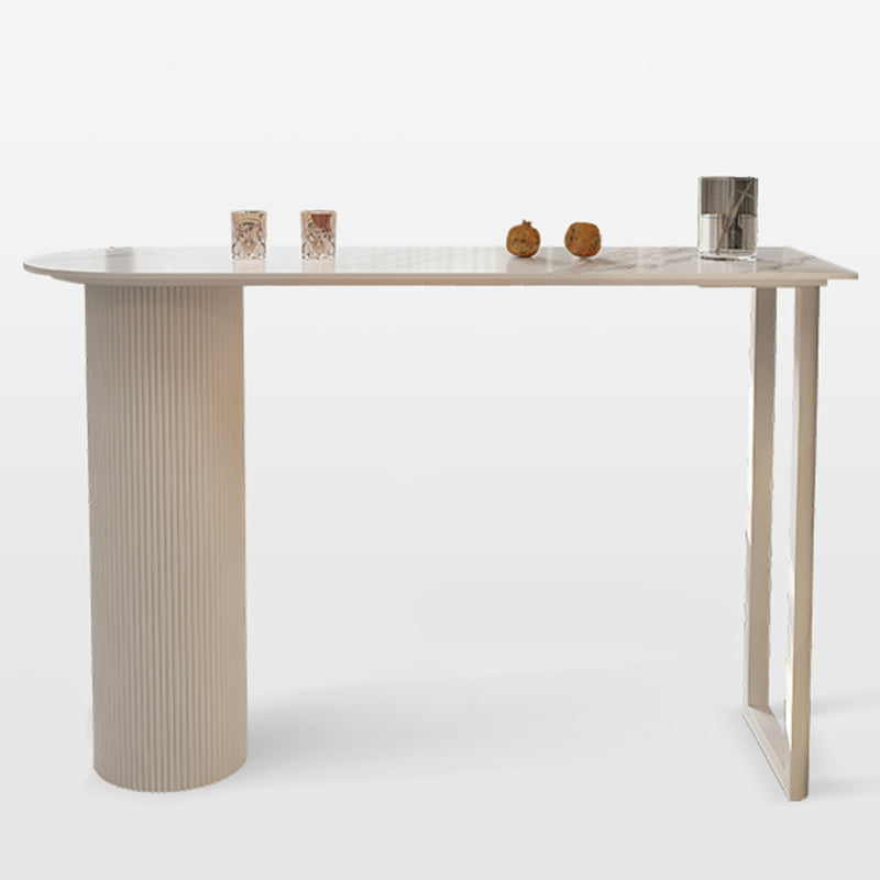 Modern Sintered Stone Bistro Bar Table Double Pedestal Bar Table Clearhalo 'Bar Furniture' 'Bar Tables' 'bar_tables' 'furn' 'furn_bar_tables' 'Furniture' 'Kitchen & Dining Furniture' 6779913