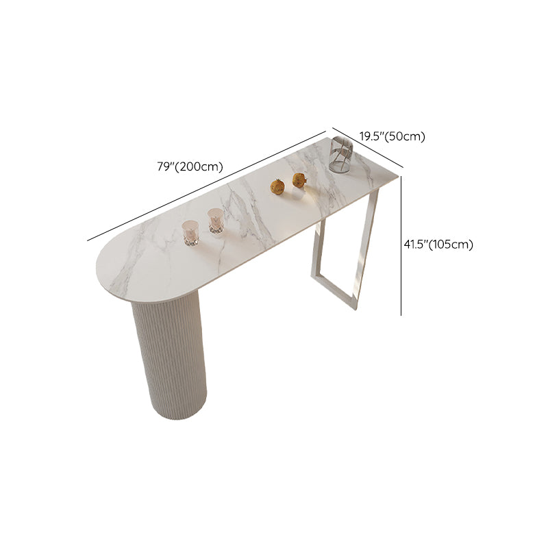 Modern Sintered Stone Bistro Bar Table Double Pedestal Bar Table Clearhalo 'Bar Furniture' 'Bar Tables' 'bar_tables' 'furn' 'furn_bar_tables' 'Furniture' 'Kitchen & Dining Furniture' 6779914