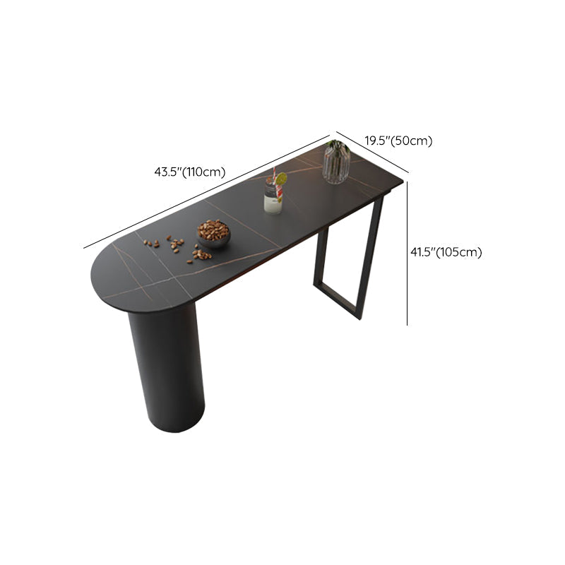 Modern Sintered Stone Bistro Bar Table Double Pedestal Bar Table Clearhalo 'Bar Furniture' 'Bar Tables' 'bar_tables' 'furn' 'furn_bar_tables' 'Furniture' 'Kitchen & Dining Furniture' 6779922