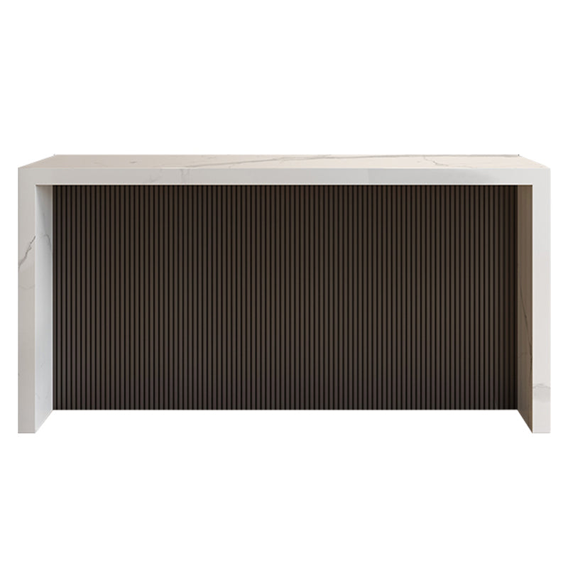 Modern Bistro Bar Table Sintered Stone Bar Table for Living Room Brown White Clearhalo 'Bar Furniture' 'Bar Tables' 'bar_tables' 'furn' 'furn_bar_tables' 'Furniture' 'Kitchen & Dining Furniture' 6779931