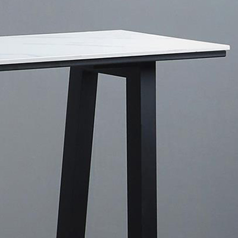 Rectangle Bar Table Sintered Stone Dining Table with Metal Base for Kitchen Clearhalo 'Bar Furniture' 'Bar Tables' 'bar_tables' 'furn' 'furn_bar_tables' 'Furniture' 'Kitchen & Dining Furniture' 6779957