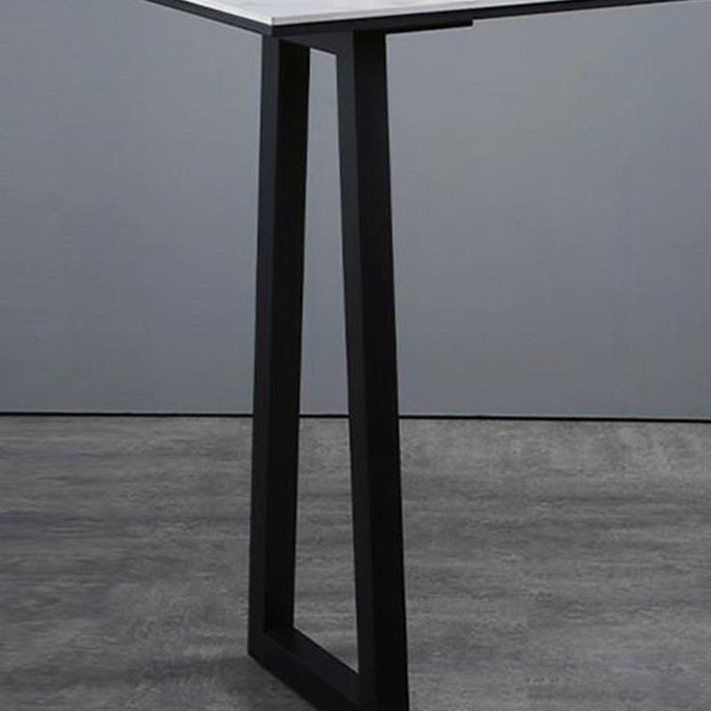 Rectangle Bar Table Sintered Stone Dining Table with Metal Base for Kitchen Clearhalo 'Bar Furniture' 'Bar Tables' 'bar_tables' 'furn' 'furn_bar_tables' 'Furniture' 'Kitchen & Dining Furniture' 6779958