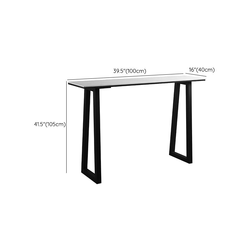 Rectangle Bar Table Sintered Stone Dining Table with Metal Base for Kitchen Clearhalo 'Bar Furniture' 'Bar Tables' 'bar_tables' 'furn' 'furn_bar_tables' 'Furniture' 'Kitchen & Dining Furniture' 6779968