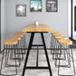 Modern Solid Wood Bar Table Brown Trestle Base Dining Table for Living Room 78.7"L x 15.7"W x 41.3"H Without Chairs Clearhalo 'Bar Furniture' 'Bar Tables' 'bar_tables' 'furn' 'furn_bar_tables' 'Furniture' 'Kitchen & Dining Furniture' 6779970