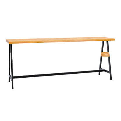 Modern Solid Wood Bar Table Brown Trestle Base Dining Table for Living Room Without Chairs Clearhalo 'Bar Furniture' 'Bar Tables' 'bar_tables' 'furn' 'furn_bar_tables' 'Furniture' 'Kitchen & Dining Furniture' 6779977