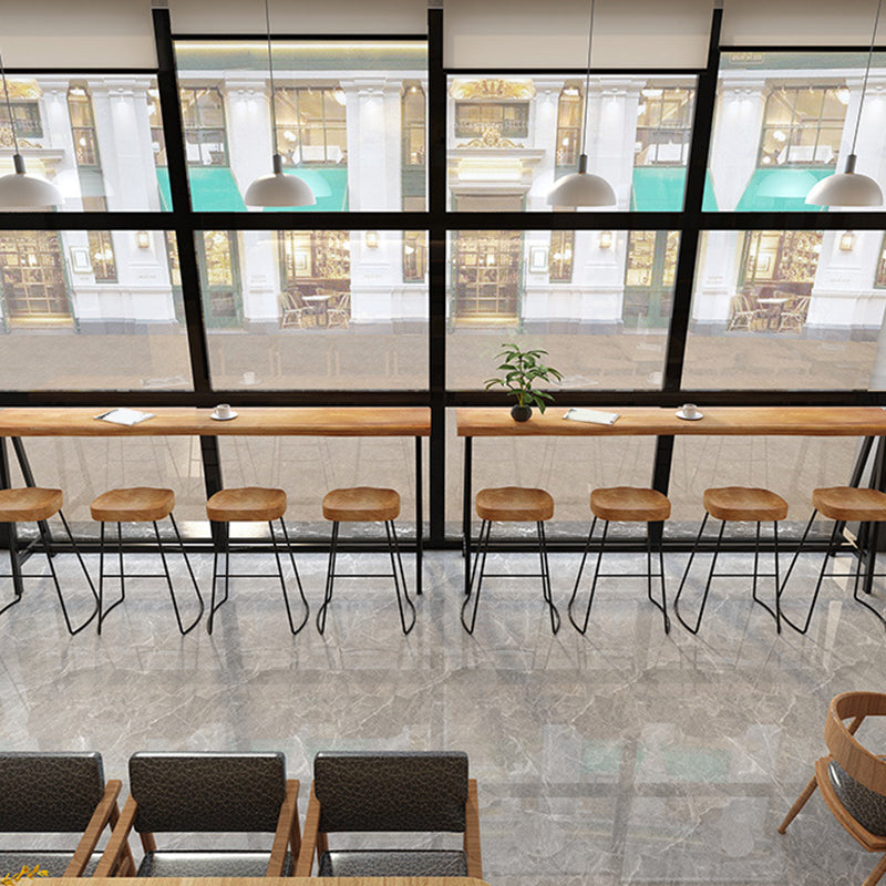 Modern Solid Wood Bar Table Brown Trestle Base Dining Table for Living Room Clearhalo 'Bar Furniture' 'Bar Tables' 'bar_tables' 'furn' 'furn_bar_tables' 'Furniture' 'Kitchen & Dining Furniture' 6779979