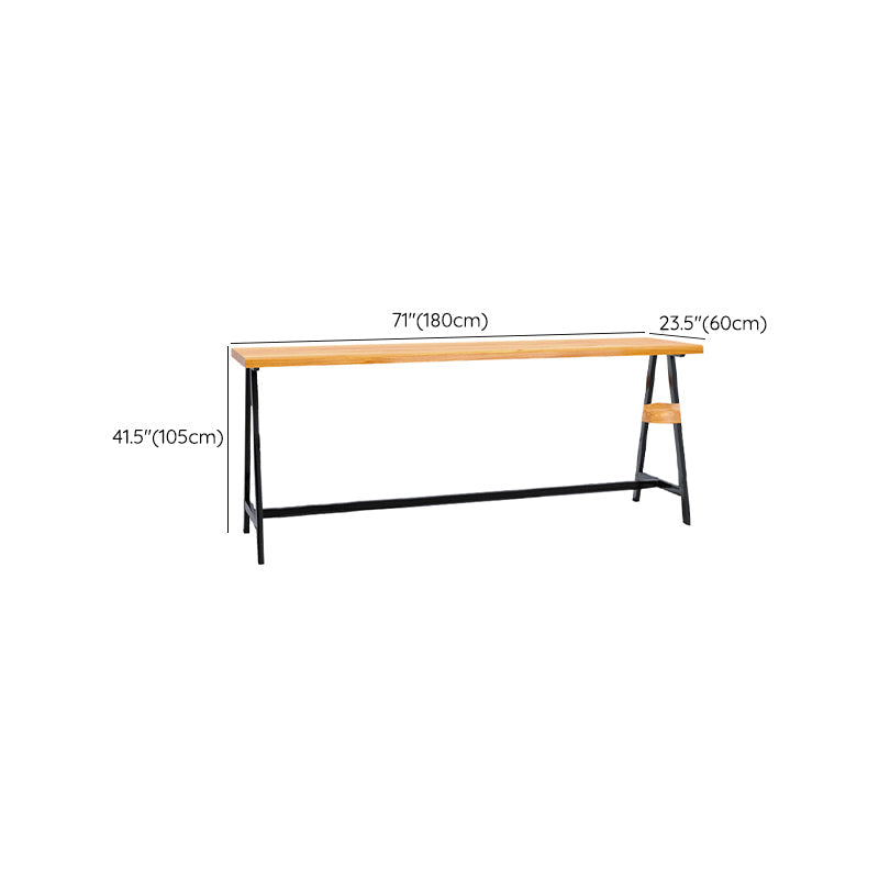 Modern Solid Wood Bar Table Brown Trestle Base Dining Table for Living Room Clearhalo 'Bar Furniture' 'Bar Tables' 'bar_tables' 'furn' 'furn_bar_tables' 'Furniture' 'Kitchen & Dining Furniture' 6779995