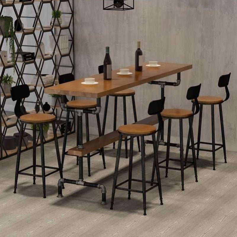 Tavolo da pranzo da bistrot rettangolare in legno massello industriale