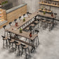 Industrial Solid Wood Bar Table Rectangle Dining Table for Kitchen
