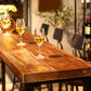 Industrial Solid Wood Bar Table Trestle Base Dining Table for Bistro