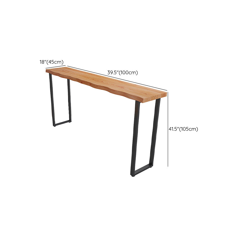 Industrial Trestle Base Dining Table Solid Wood Bar Table for Bistro Clearhalo 'Bar Furniture' 'Bar Tables' 'bar_tables' 'furn' 'furn_bar_tables' 'Furniture' 'Kitchen & Dining Furniture' 6780091