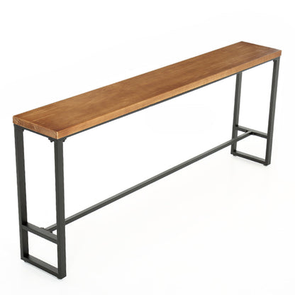 Eettafel op schraagbasis, industriële massief houten bartafel voor bistro