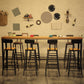 Eettafel op schraagbasis, industriële massief houten bartafel voor bistro