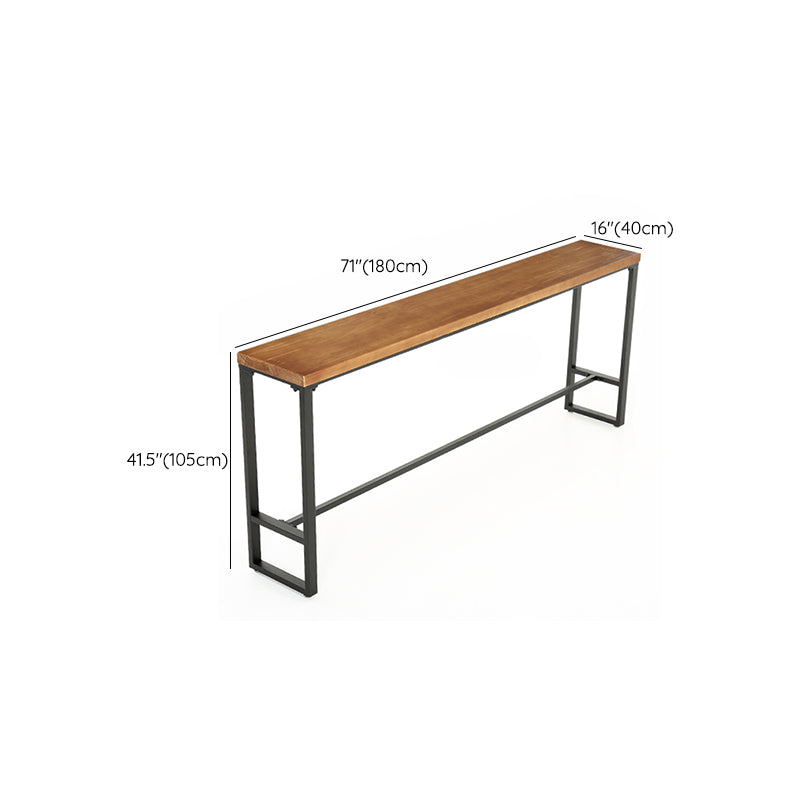 Eettafel op schraagbasis, industriële massief houten bartafel voor bistro