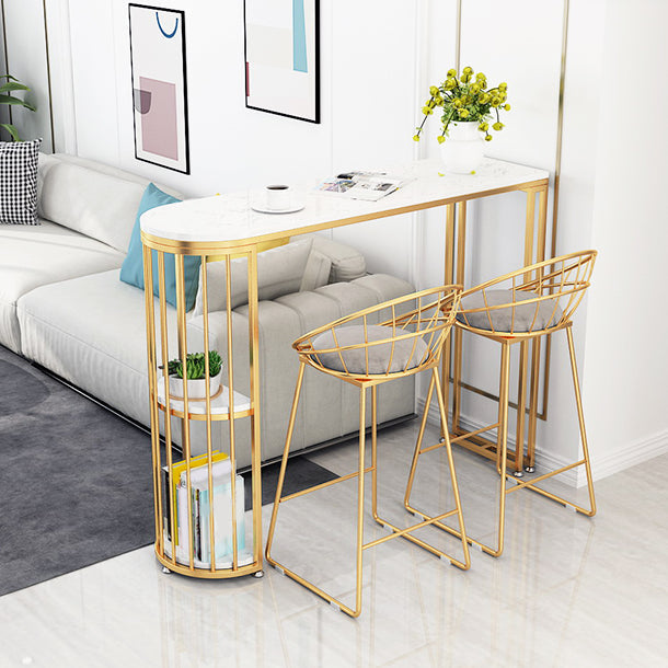 Contemporary Style Bar Table Set 1/3 Pieces Stone Pub Table Set for Indoor