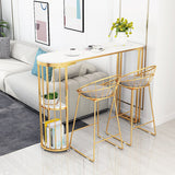 Contemporary Style Bar Table Set 1/3 Pieces Stone Pub Table Set for Indoor