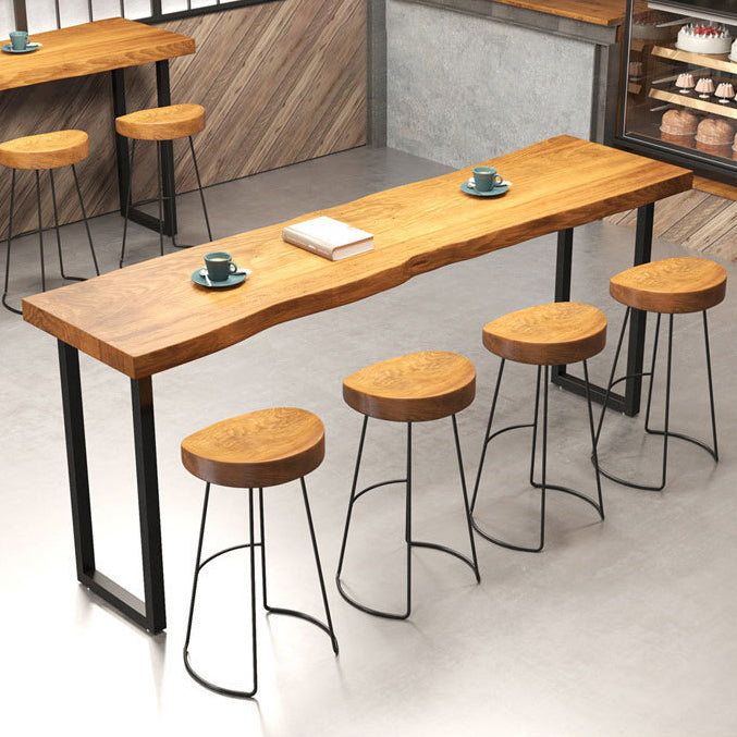 Industrial Rectangle Pub Table Set 1/2/5 Pieces Wooden Bar Table with Backless Stools Clearhalo 'Bar Furniture' 'furn' 'furn_home_bar_bar_sets' 'Furniture' 'Home Bars & Bar Sets' 'home_bar_bar_sets' 'Kitchen & Dining Furniture' 6780196