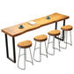 Industrial Rectangle Pub Table Set 1/2/5 Pieces Wooden Bar Table with Backless Stools 5 Pieces: Table, 4 Stools Clearhalo 'Bar Furniture' 'furn' 'furn_home_bar_bar_sets' 'Furniture' 'Home Bars & Bar Sets' 'home_bar_bar_sets' 'Kitchen & Dining Furniture' 6780197