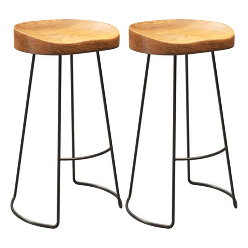 Industrial Rectangle Pub Table Set 1/2/5 Pieces Wooden Bar Table with Backless Stools Wood 30"H Stools (Set of 2) Clearhalo 'Bar Furniture' 'furn' 'furn_home_bar_bar_sets' 'Furniture' 'Home Bars & Bar Sets' 'home_bar_bar_sets' 'Kitchen & Dining Furniture' 6780198
