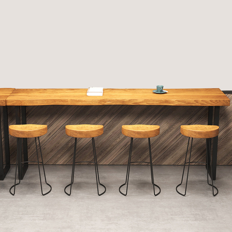 Industrial Rectangle Pub Table Set 1/2/5 Pieces Wooden Bar Table with Backless Stools Clearhalo 'Bar Furniture' 'furn' 'furn_home_bar_bar_sets' 'Furniture' 'Home Bars & Bar Sets' 'home_bar_bar_sets' 'Kitchen & Dining Furniture' 6780201