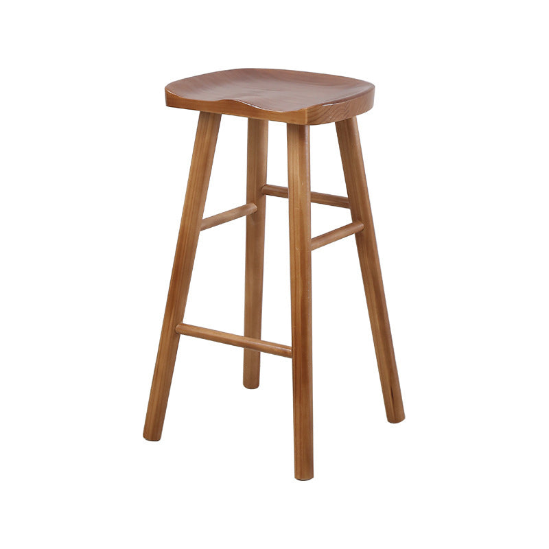 Contemporary Rectangle Pub Table Set 1/4/5 Pcs Bar Table with Wooden Stools Brown 30"H Stool (Single) Clearhalo 'Bar Furniture' 'furn' 'furn_home_bar_bar_sets' 'Furniture' 'Home Bars & Bar Sets' 'home_bar_bar_sets' 'Kitchen & Dining Furniture' 6780216