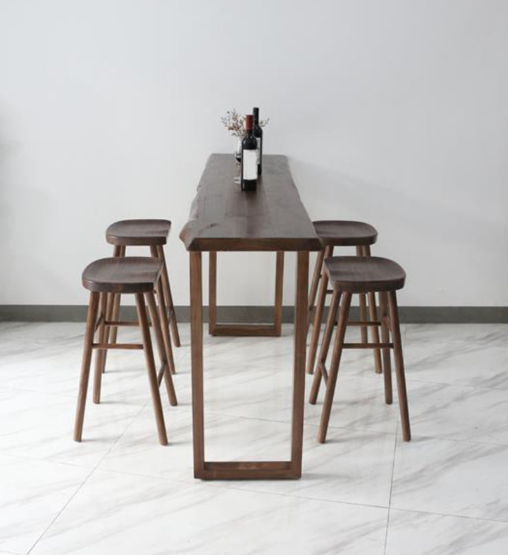 Contemporary Rectangle Pub Table Set 1/4/5 Pcs Bar Table with Wooden Stools Clearhalo 'Bar Furniture' 'furn' 'furn_home_bar_bar_sets' 'Furniture' 'Home Bars & Bar Sets' 'home_bar_bar_sets' 'Kitchen & Dining Furniture' 6780217