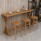 Ensemble de Table de bar rectangulaire moderne, 1/2/4/7 pièces, Table de bar en bois massif et tabourets sans dossier