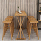 Ensemble de Table de bar rectangulaire moderne, 1/2/4/7 pièces, Table de bar en bois massif et tabourets sans dossier