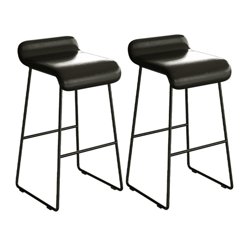 Metal and Stone Pub Set 1/2/3 Pcs Modern Indoor Bar Table with Upholstered Stools Black 30"H Stools (Set of 2) Clearhalo 'Bar Furniture' 'furn' 'furn_home_bar_bar_sets' 'Furniture' 'Home Bars & Bar Sets' 'home_bar_bar_sets' 'Kitchen & Dining Furniture' 6780331
