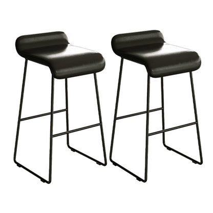 Metal and Stone Pub Set 1/2/3 Pcs Modern Indoor Bar Table with Upholstered Stools Black 30"H Stools (Set of 2) Clearhalo 'Bar Furniture' 'furn' 'furn_home_bar_bar_sets' 'Furniture' 'Home Bars & Bar Sets' 'home_bar_bar_sets' 'Kitchen & Dining Furniture' 6780331
