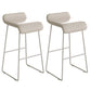 Metal and Stone Pub Set 1/2/3 Pcs Modern Indoor Bar Table with Upholstered Stools White 30"H Stools (Set of 2) Clearhalo 'Bar Furniture' 'furn' 'furn_home_bar_bar_sets' 'Furniture' 'Home Bars & Bar Sets' 'home_bar_bar_sets' 'Kitchen & Dining Furniture' 6780333