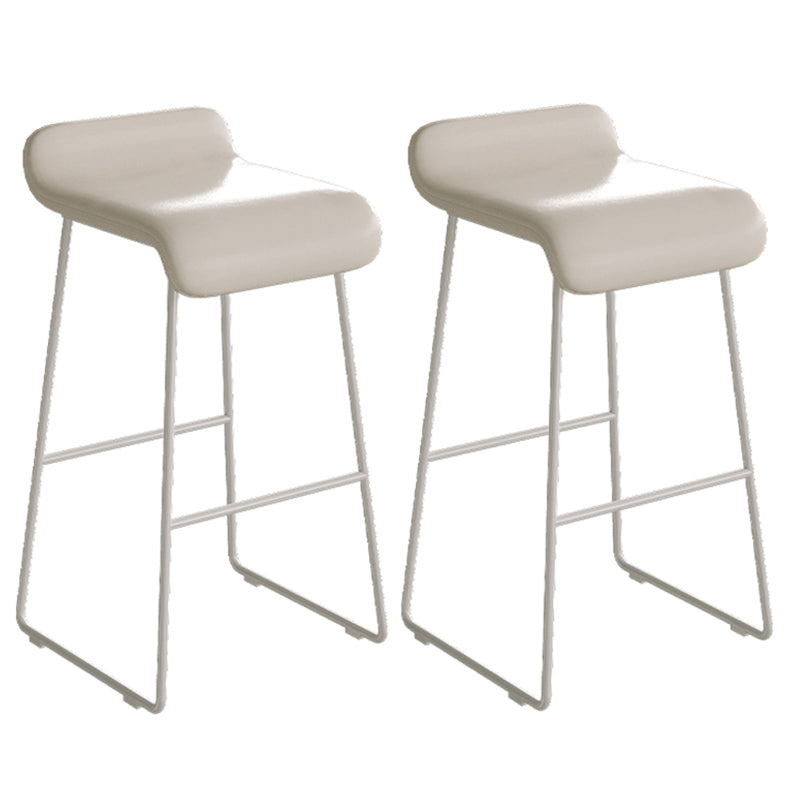 Metal and Stone Pub Set 1/2/3 Pcs Modern Indoor Bar Table with Upholstered Stools White 30"H Stools (Set of 2) Clearhalo 'Bar Furniture' 'furn' 'furn_home_bar_bar_sets' 'Furniture' 'Home Bars & Bar Sets' 'home_bar_bar_sets' 'Kitchen & Dining Furniture' 6780333