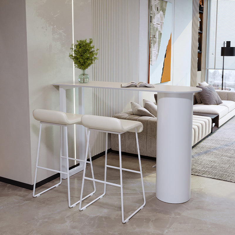Metal and Stone Pub Set 1/2/3 Pcs Modern Indoor Bar Table with Upholstered Stools Clearhalo 'Bar Furniture' 'furn' 'furn_home_bar_bar_sets' 'Furniture' 'Home Bars & Bar Sets' 'home_bar_bar_sets' 'Kitchen & Dining Furniture' 6780335